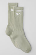 Unisex Throwback Sock - Limestone/White — photo 1