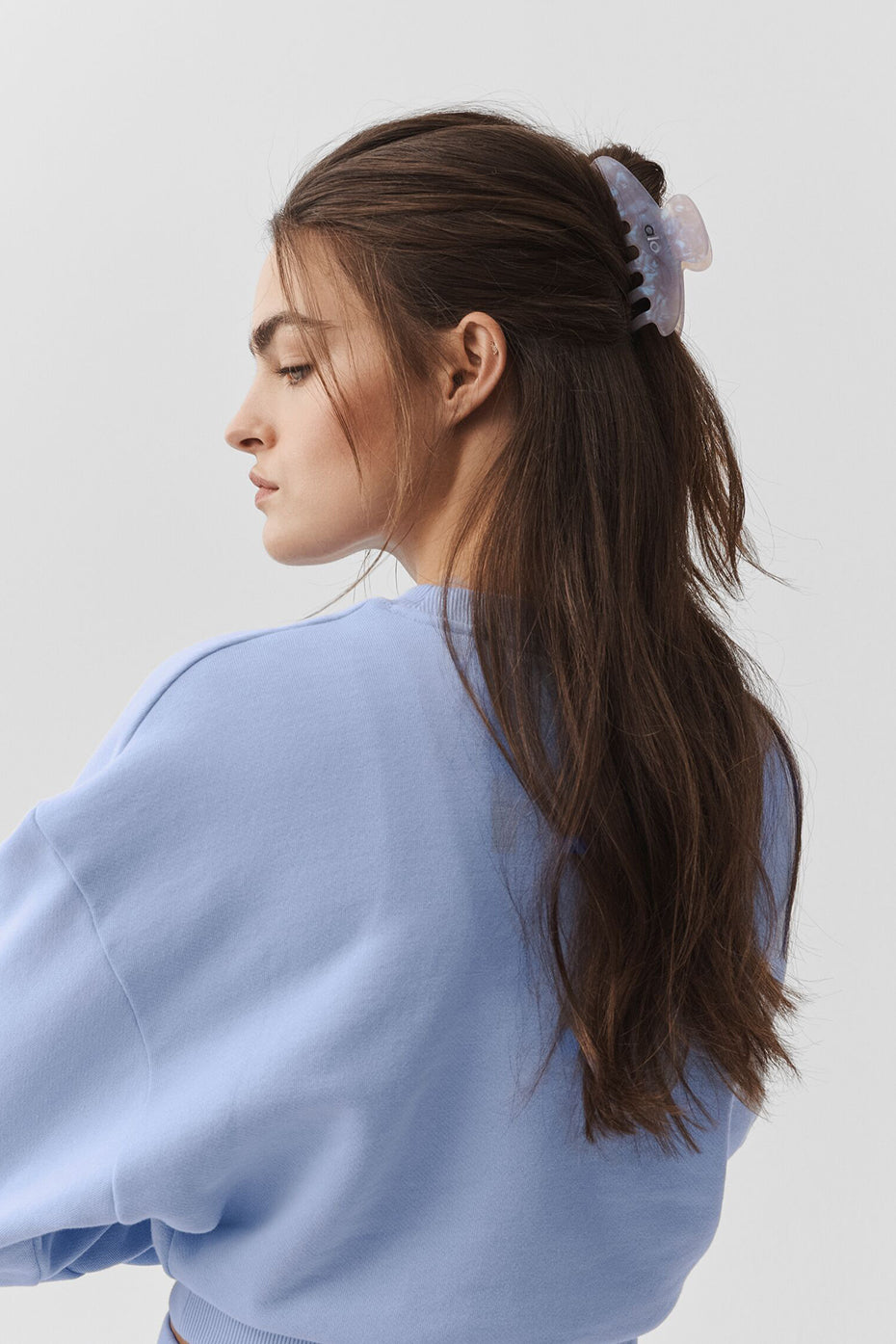 90's Claw Clip - Light Provence Blue Marble — photo 1