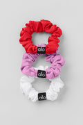 Fresh Mini Scrunchie 3-Pack - Bright Red/Candy Heart Pink/White — photo 1