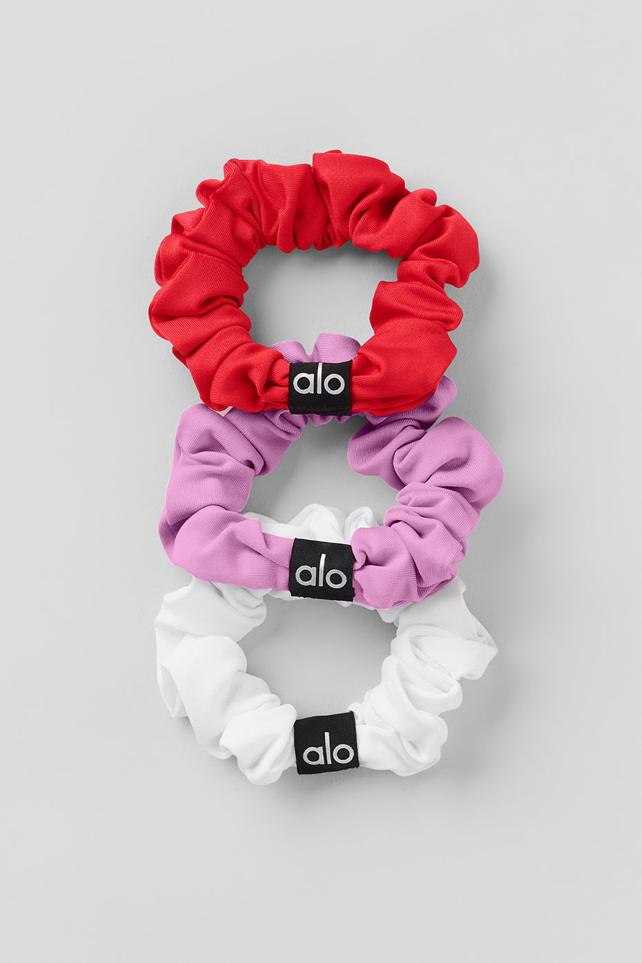 Fresh Mini Scrunchie 3-Pack - Bright Red/Candy Heart Pink/White — photo 1