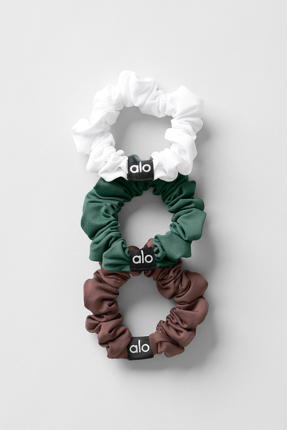 Fresh Mini Scrunchie 3-Pack - Brownstone/White/Clover Green — photo 1