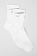 Unisex Half-Crew Performance Sock - White — photo 1