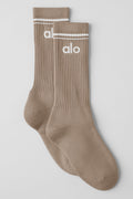 Unisex Throwback Sock - Gravel/White — photo 1