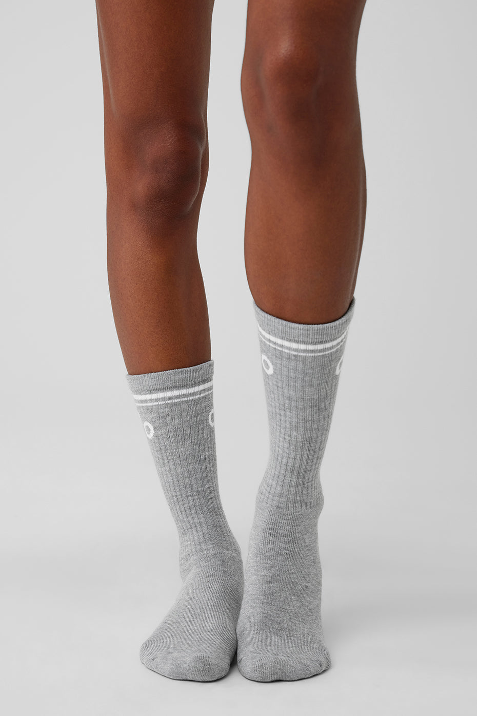 Unisex Throwback Sock - Athletic Heather Grey/White — photo 2