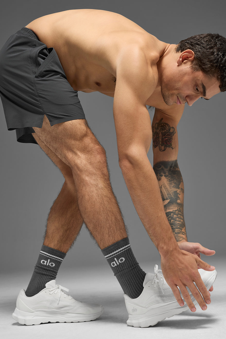 Unisex Throwback Sock - Anthracite/White — photo 3