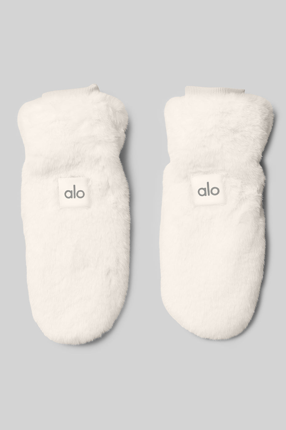 Faux Fur Mittens - Ivory — photo 1