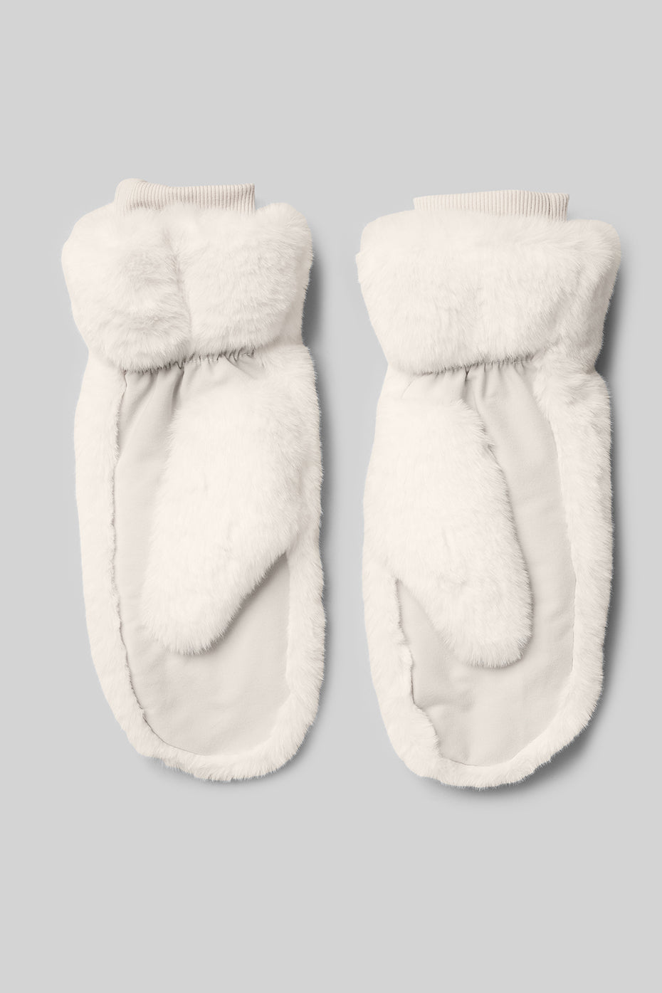 Faux Fur Mittens - Ivory — photo 2
