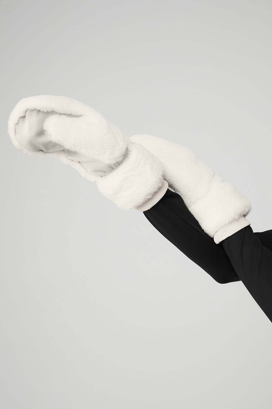 Faux Fur Mittens - Ivory — photo 4