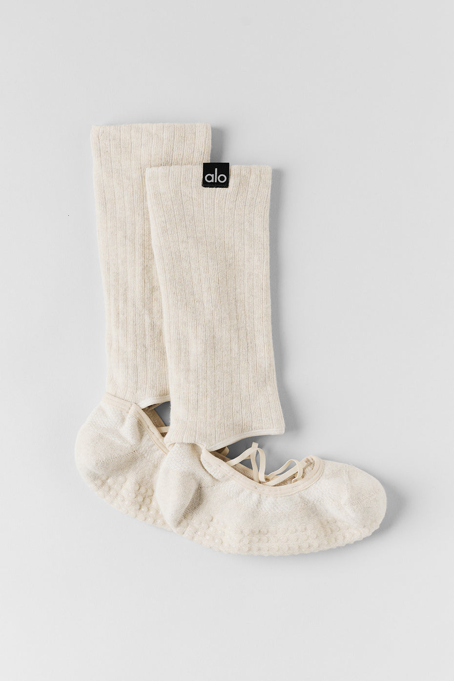 Women's Strappy Siren Grip Sock - Oatmeal Heather — photo 1