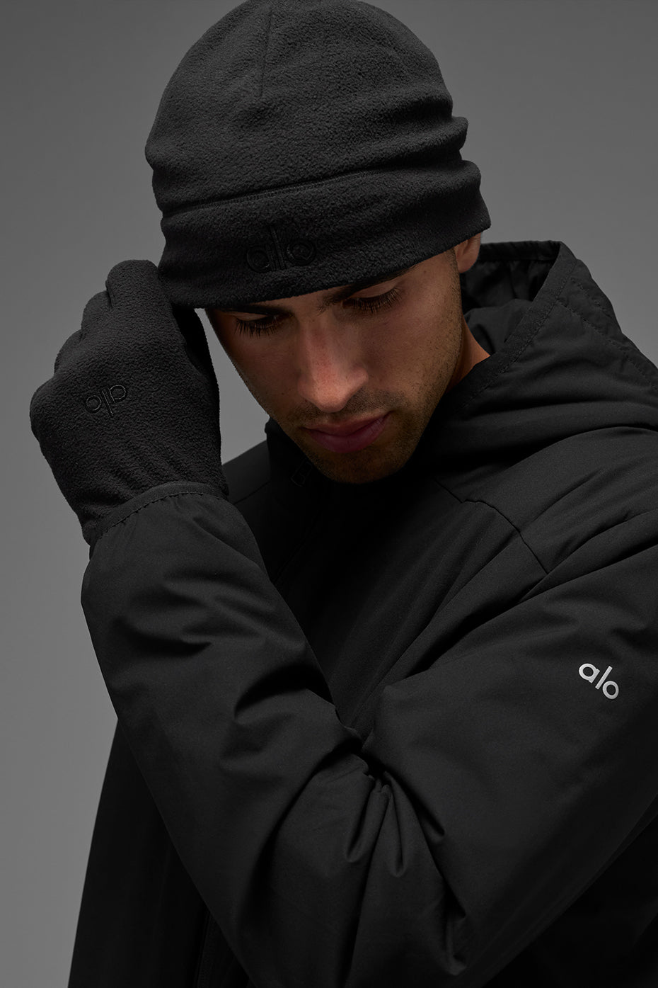 Performance Fleece Gloves - Black/Black — photo 2