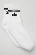 Unisex Half-Crew Throwback Sock - White/Black — photo 1