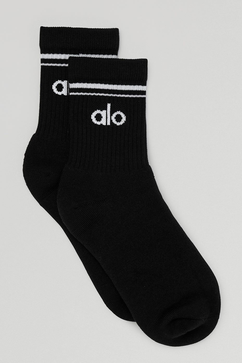 Unisex Half-Crew Throwback Sock - Black/White — photo 1