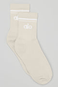 Unisex Half-Crew Throwback Sock - Bone/White — photo 1