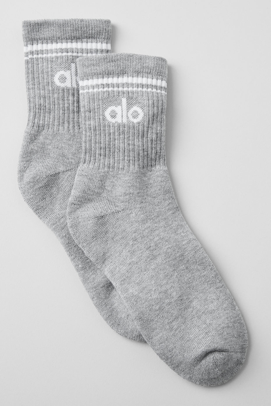 Unisex Half-Crew Throwback Sock - Athletic Heather Grey/White — photo 1