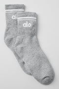 Unisex Half-Crew Throwback Sock - Athletic Heather Grey/White — photo 1