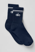 Unisex Half-Crew Throwback Sock - Navy/White — photo 1