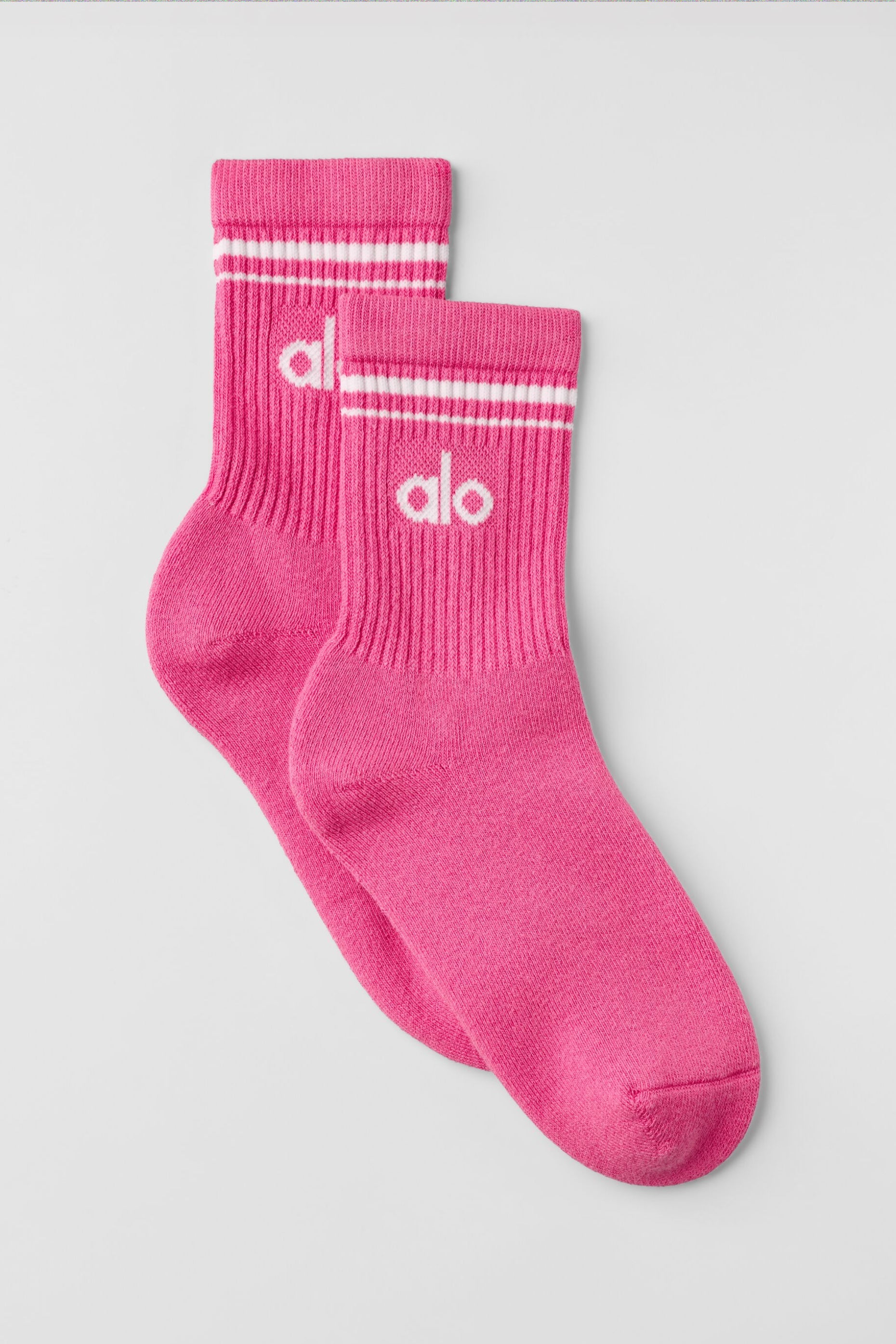 Unisex Half-Crew Throwback Sock - Paradise Pink/White — photo 1