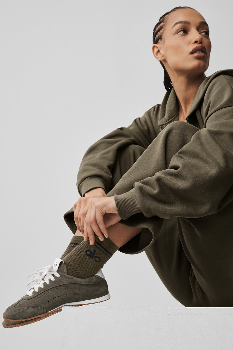 Unisex Half-Crew Throwback Sock - Olive Tree/Black — photo 2