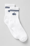 Unisex Half-Crew Throwback Sock - White/Navy — photo 1