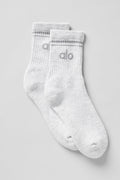 Unisex Half-Crew Throwback Sock - White Heather/Grey — photo 1