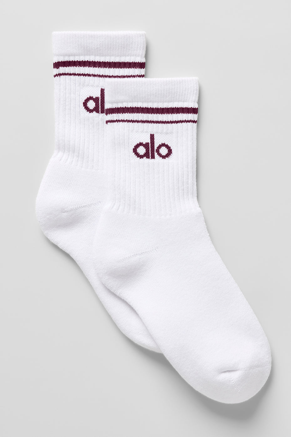Unisex Half-Crew Throwback Sock - White/Burgundy — photo 1