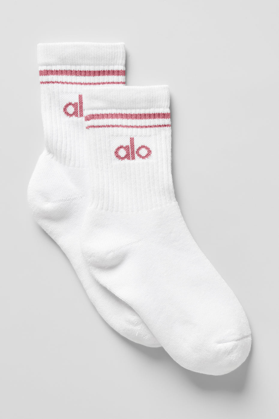 Unisex Half-Crew Throwback Sock - White/Pink Wild Rose — photo 1