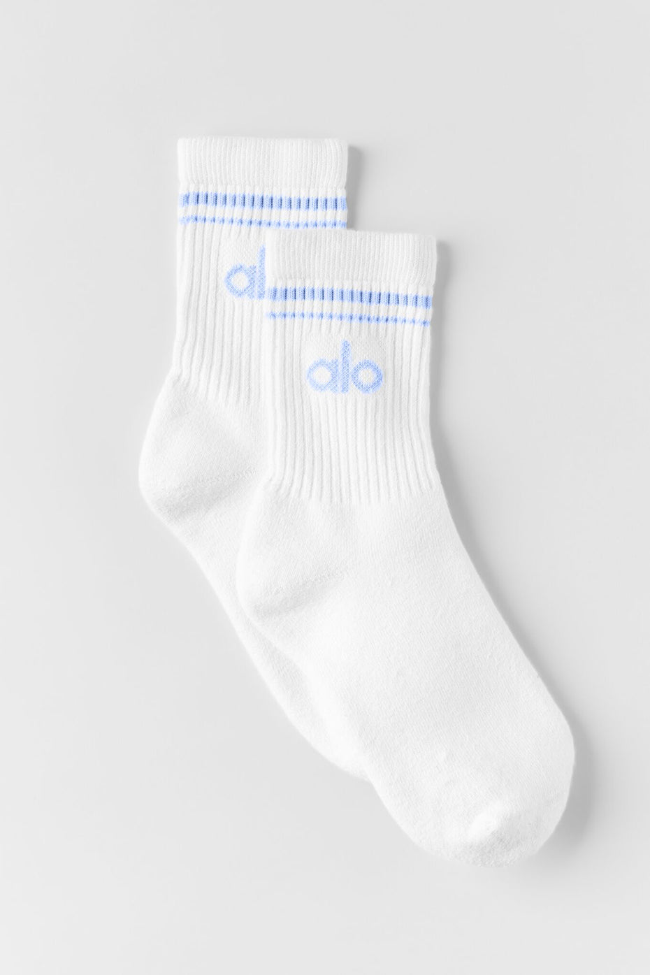 Unisex Half-Crew Throwback Sock - White/Light Provence Blue — photo 1