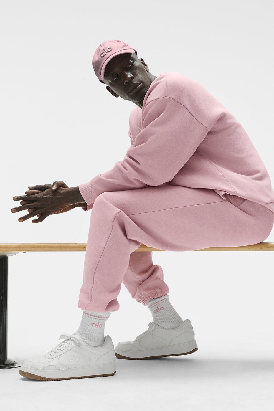 Unisex Half-Crew Throwback Sock - White/Vintage Pink — photo 3