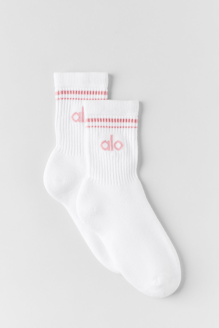 Unisex Half-Crew Throwback Sock - White/Vintage Pink — photo 1