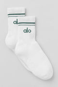 Unisex Half-Crew Throwback Sock - White/Clover Green — photo 1