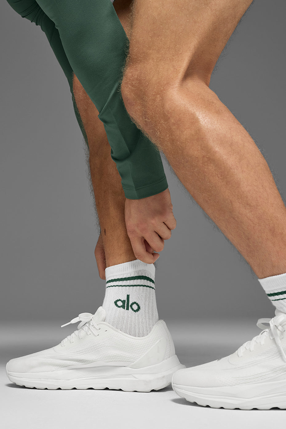 Unisex Half-Crew Throwback Sock - White/Clover Green — photo 3