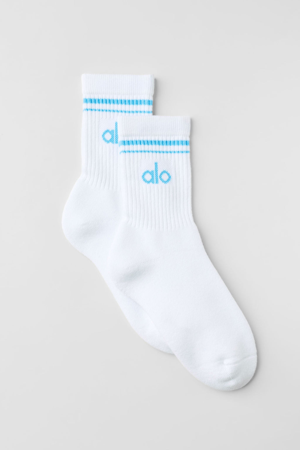 Unisex Half-Crew Throwback Sock - White/Azure Blue — photo 1