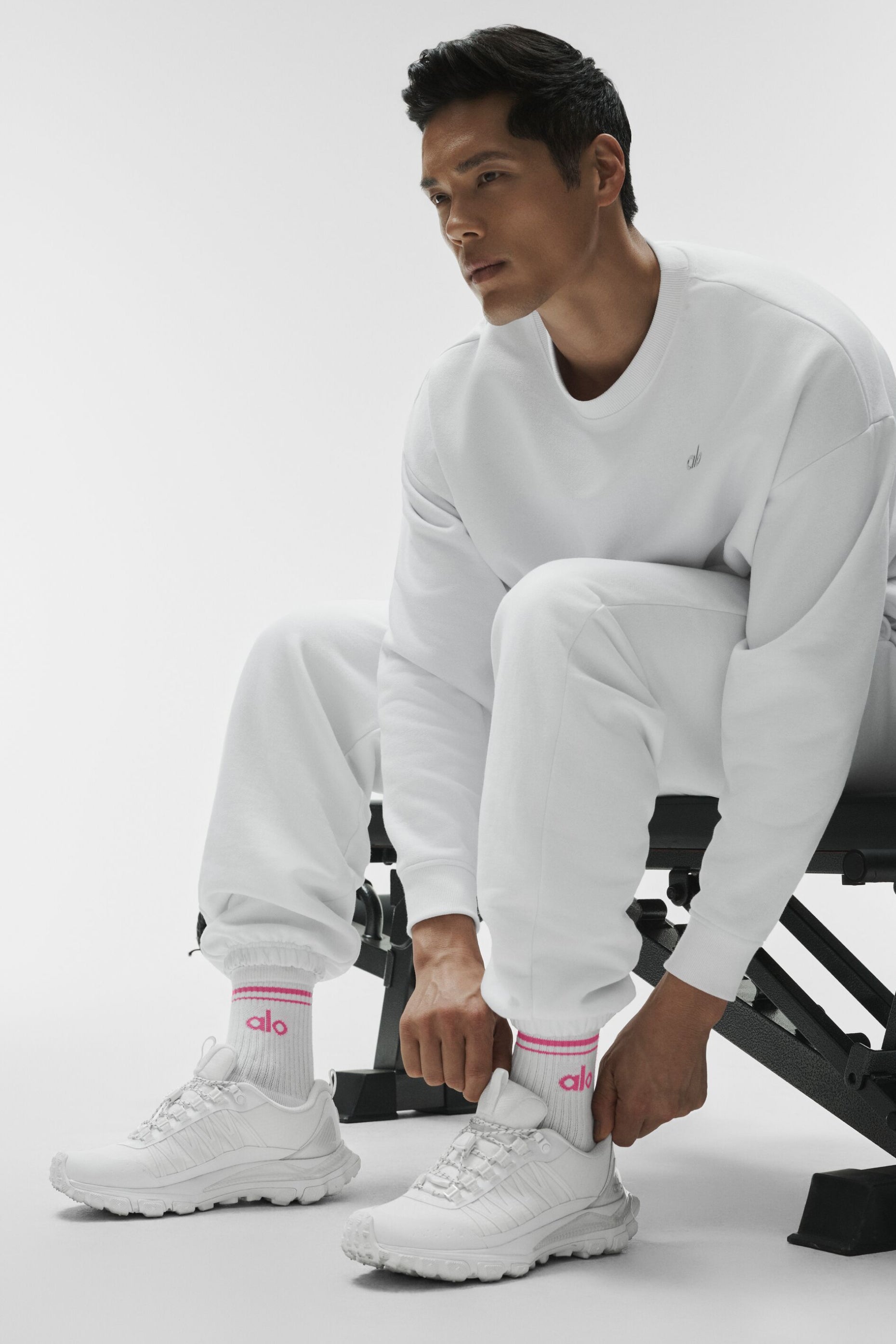 Unisex Half-Crew Throwback Sock - White/Paradise Pink — photo 3