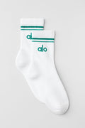 Unisex Half-Crew Throwback Sock - White/Emerald Isle — photo 1