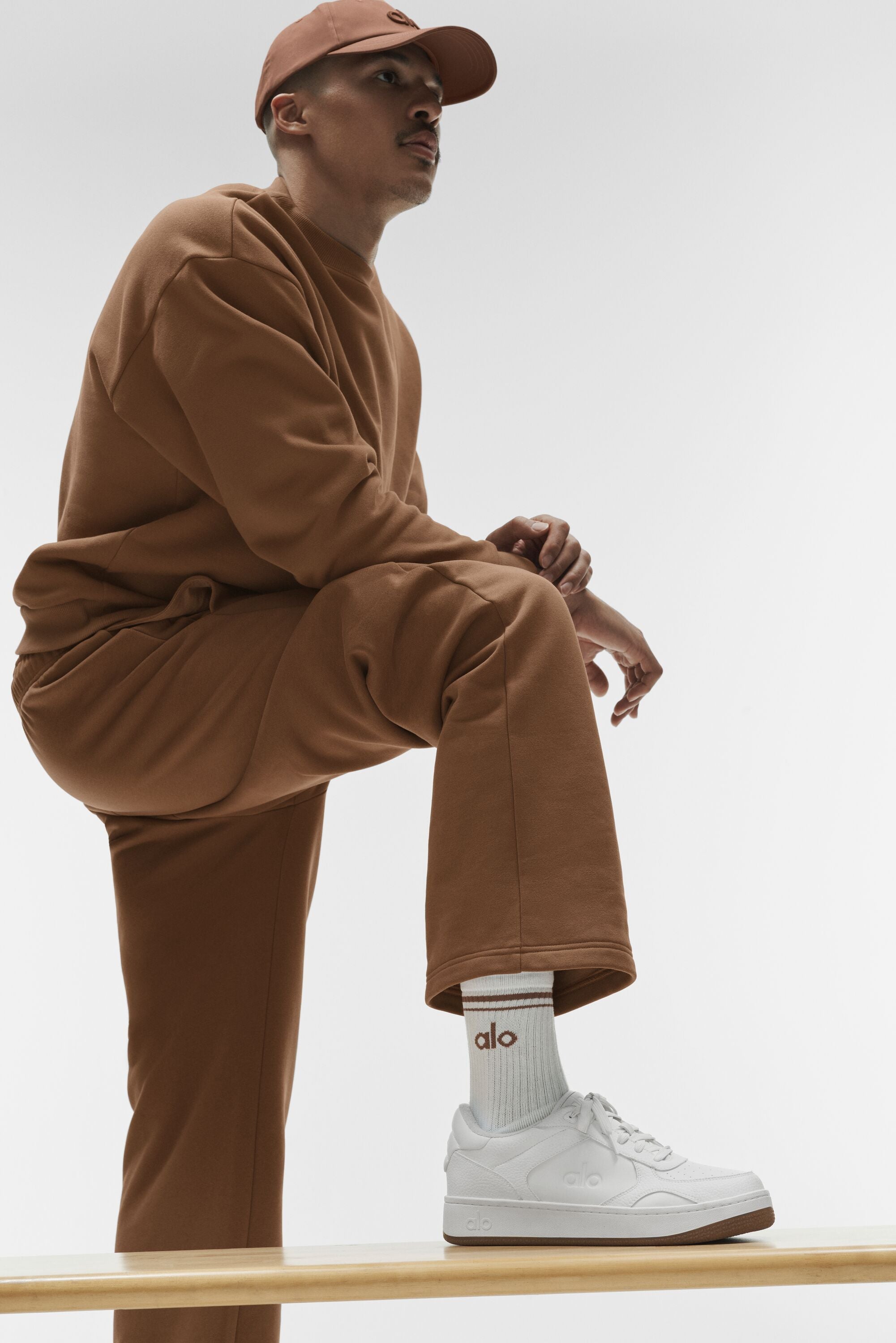 Unisex Half-Crew Throwback Sock - White/Sun Kissed Brown — photo 3
