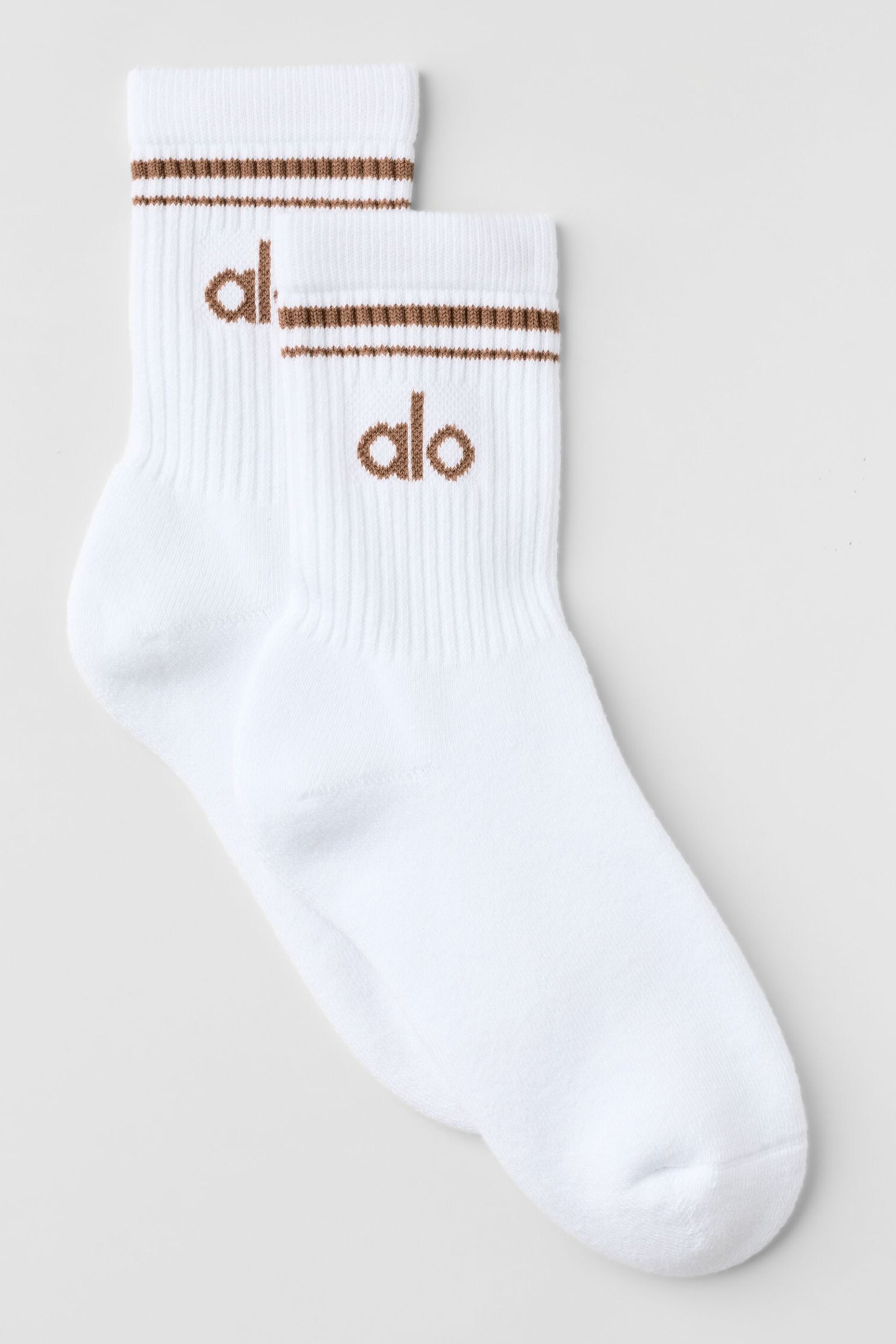 Unisex Half-Crew Throwback Sock - White/Sun Kissed Brown — photo 1
