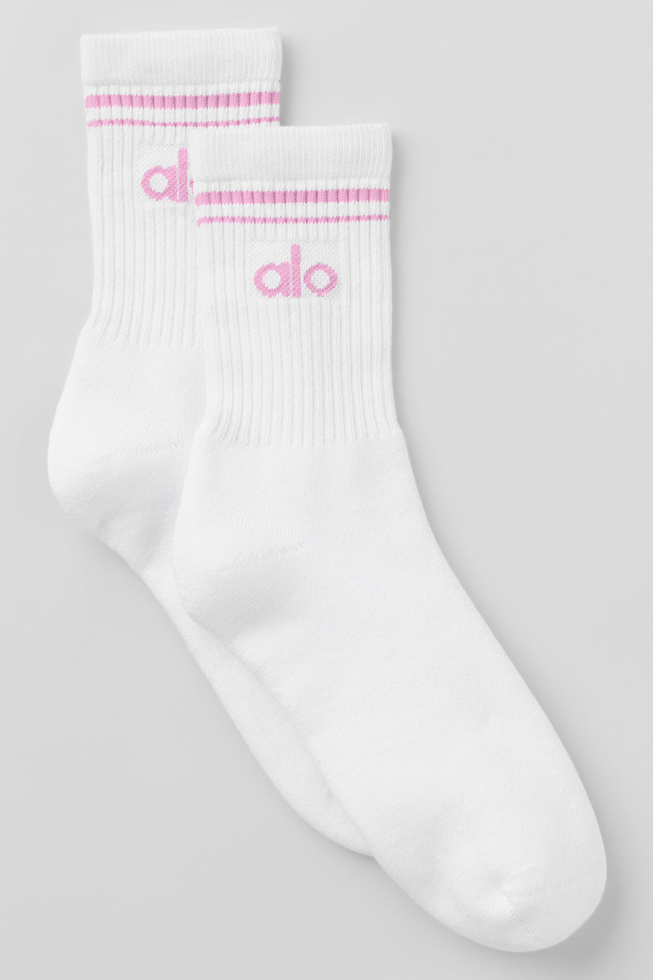 Unisex Half-Crew Throwback Sock - White/Candy Heart Pink — photo 1
