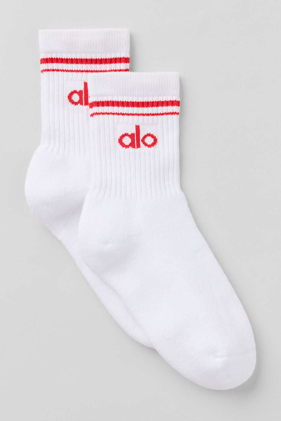Unisex Half-Crew Throwback Sock - White/Bright Red — photo 1
