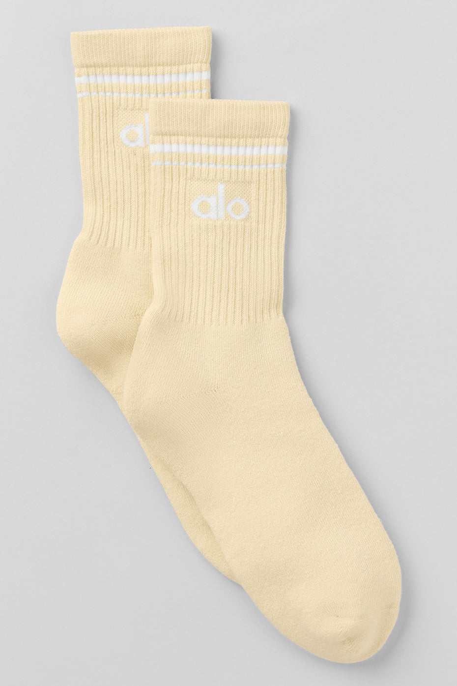Unisex Half-Crew Throwback Sock - Candlelight Yellow/White — photo 1