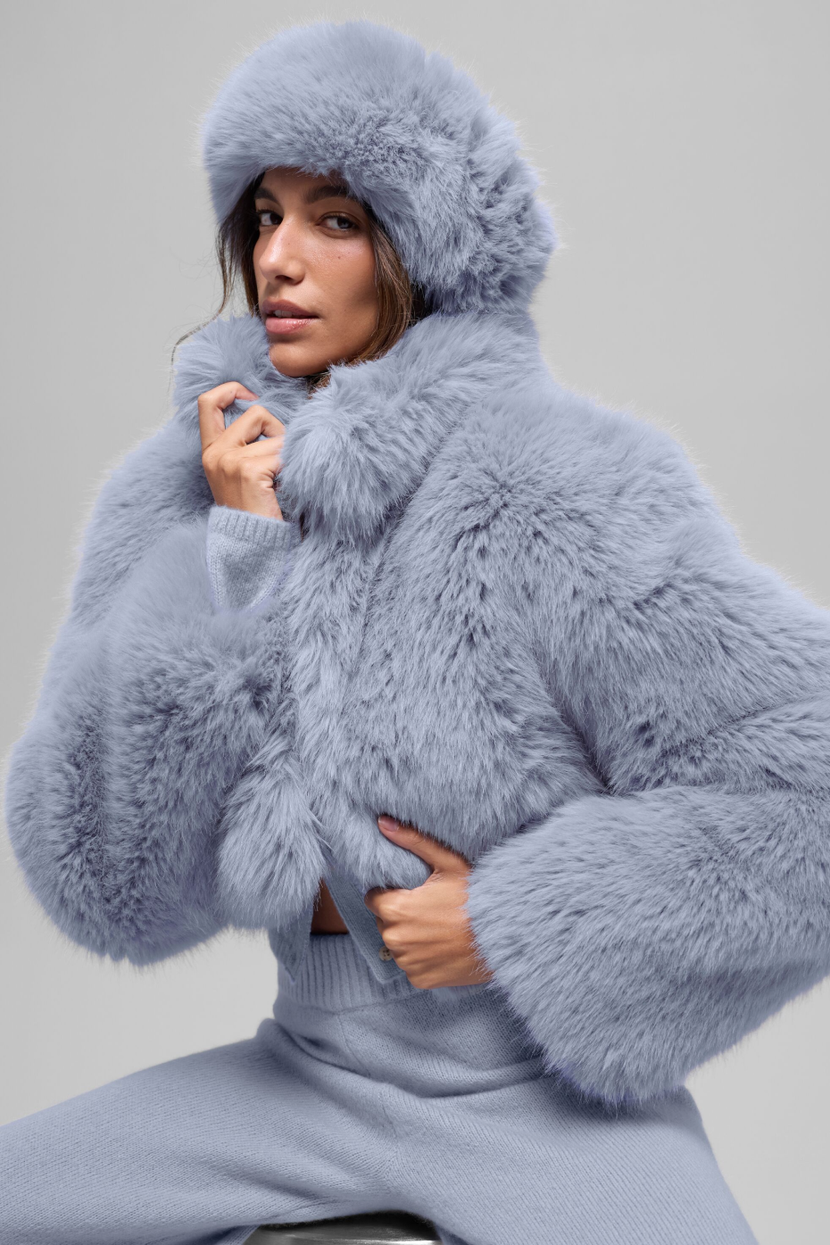 Opulent Faux Fur Wintersun Headband - Winter Frost — photo 2