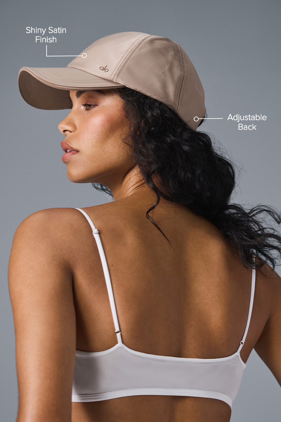 Satin Off-Duty Cap - Taupe Satin — photo 2