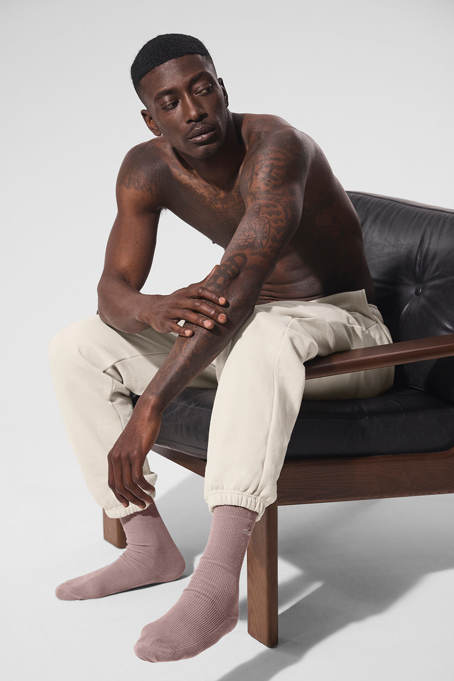 Unisex Half-Crew Understated Sock - Taupe — photo 3