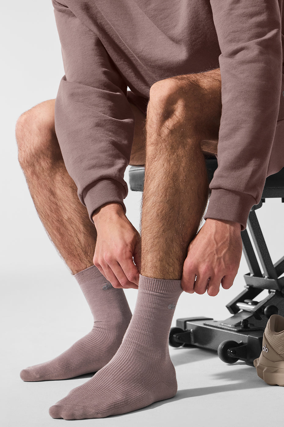 Unisex Half-Crew Understated Sock - Mushroom — photo 3