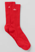 Unisex Half-Crew Understated Sock - Bright Red — photo 1