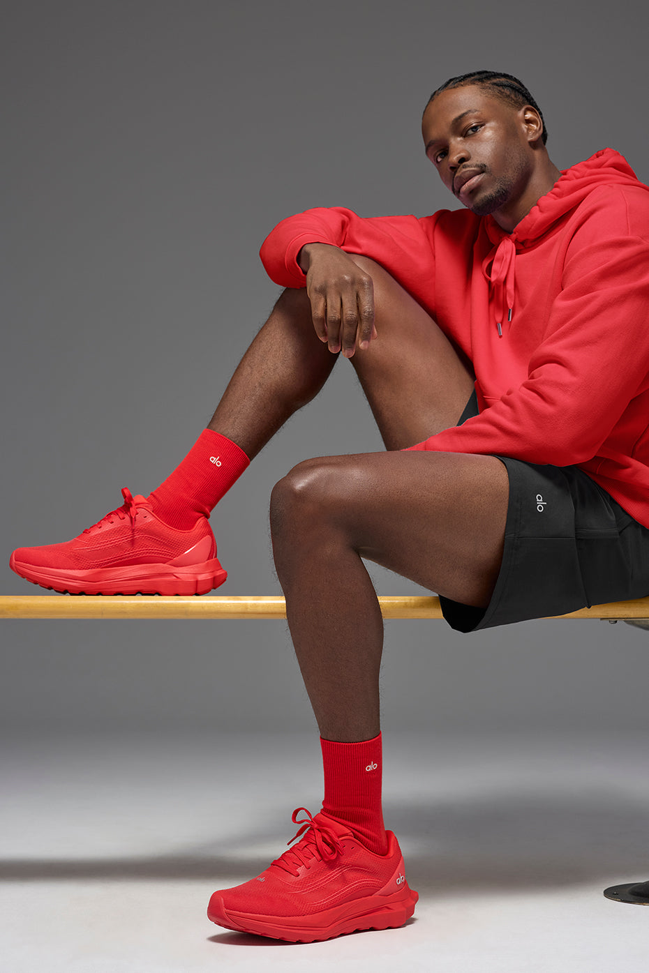 Unisex Half-Crew Understated Sock - Bright Red — photo 2