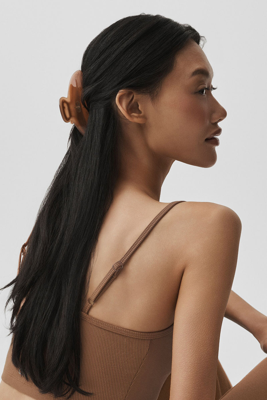 Acrylic Illusion Claw Clip - Sun Kissed Brown/Brushed Gold — photo 2