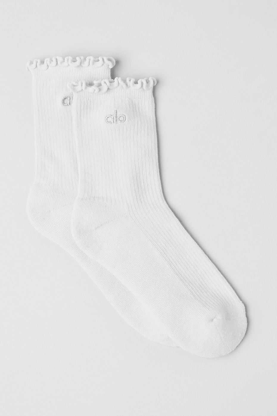 Women's Lettuce Edge Sock - White — photo 1
