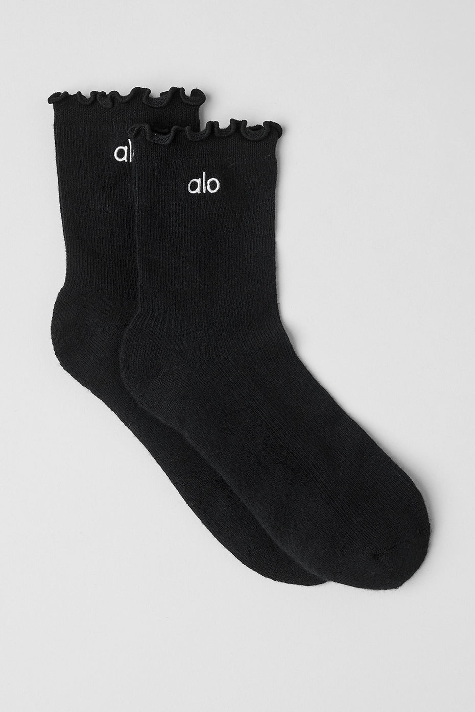 Women's Lettuce Edge Sock - Black — photo 1