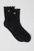 Women's Lettuce Edge Sock - Black — photo 1