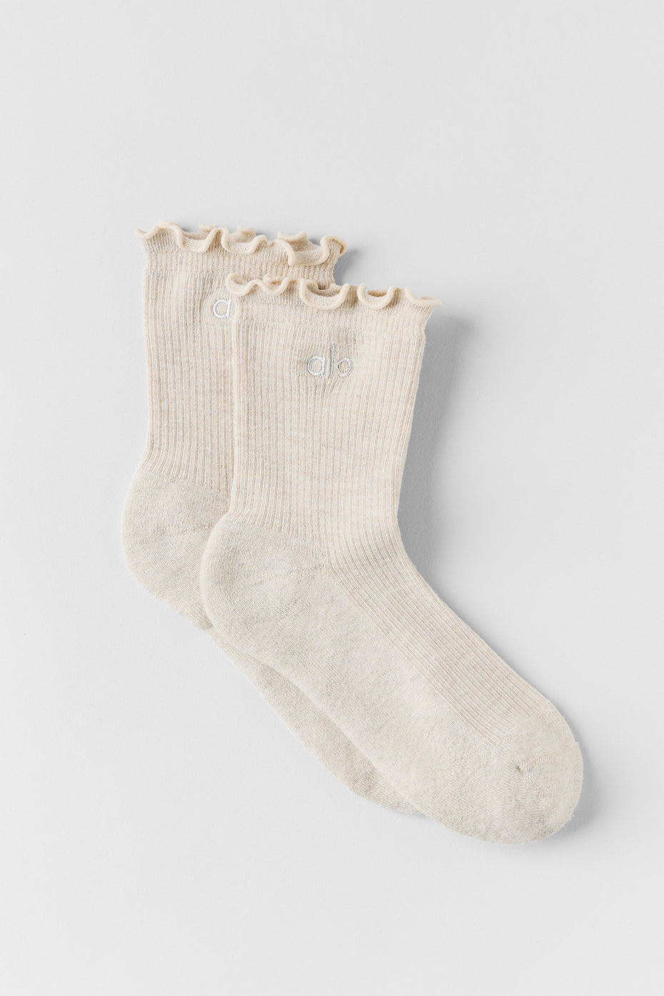Women's Lettuce Edge Sock - Oatmeal Heather — photo 2